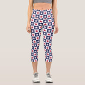 Leggings Capri Étoiles patriotiques (Recto)