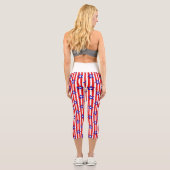 Leggings Capri Étoiles rouges, blanches et bleues et rayures Capr (Verso)