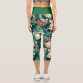 Leggings Capri Evergreen Holly Berry Bells (Verso)