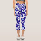 Leggings Capri Evil Eye Pattern, Greek Eye, Turkish Eye, Nazar (Verso)