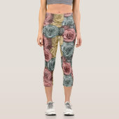Leggings Capri Exercice Colorful Floral yoga (Recto)