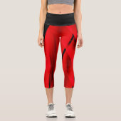 Leggings Capri Exercice de yoga élégant et élégant, Red Black Art (Recto)