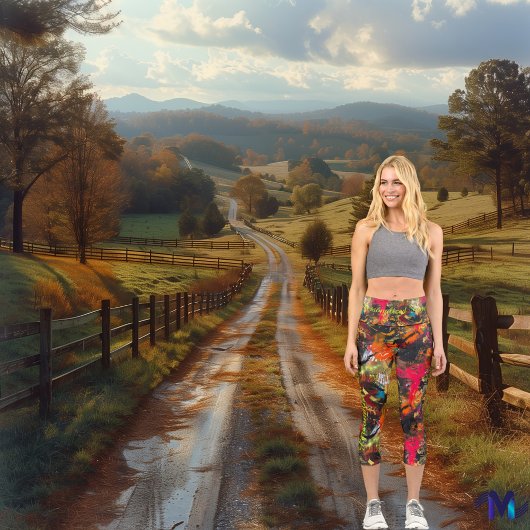 Leggings Capri Explosion de graffiti dynamique - Artiste dynamiqu