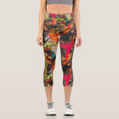 Leggings Capri Explosion de Graffiti Dynamique - Artistique Vibra (Recto)