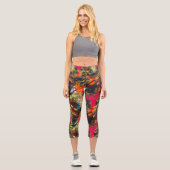 Leggings Capri Explosion de Graffiti Dynamique - Artistique Vibra (Recto)