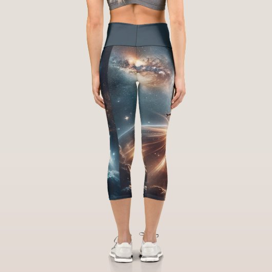 Leggings Capri Explosion de rupture galactique dans l'espace prof (Verso)