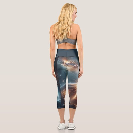 Leggings Capri Explosion de rupture galactique dans l'espace prof (Verso)