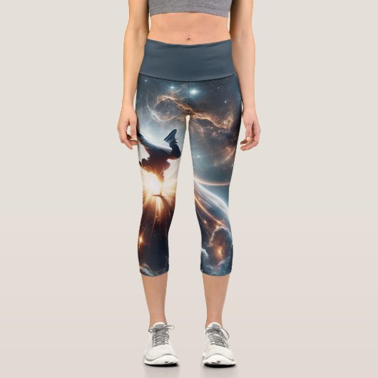 Leggings Capri Explosion de rupture galactique dans l'espace prof (Recto)