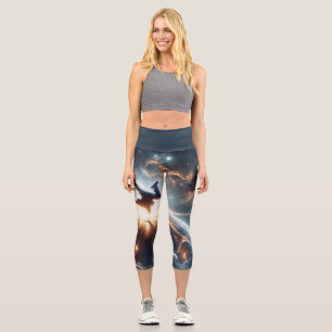 Leggings Capri Explosion de rupture galactique dans l'espace prof