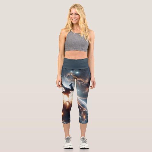 Leggings Capri Explosion de rupture galactique dans l'espace prof (Recto)