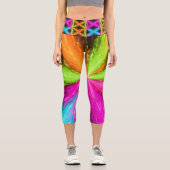 Leggings Capri Explosion radiale néon (Recto)