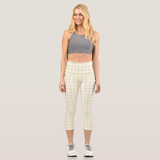 Leggings Capri F & L En vichy jaune (Recto)