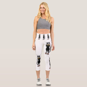 Leggings Capri Fabric de Cat funny