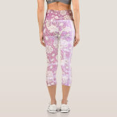 Leggings Capri Fâcheux blanc rose lavande florale | Capri Legging (Verso)