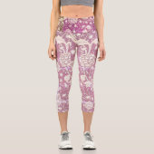 Leggings Capri Fâcheux blanc rose lavande florale | Capri Legging (Recto)