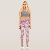 Leggings Capri Fâcheux blanc rose lavande florale | Capri Legging (Recto)