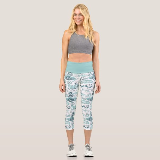 Leggings Capri Fantastique Beast Blue Pattern (Recto)