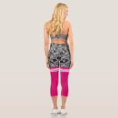 Leggings Capri Faux Black Rose dentelle Chaussettes de pêche - Él (Verso)