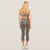 Leggings Capri Faux Brown Snakeskin Edgy (Verso)