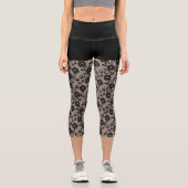 Leggings Capri Faux Poisson de dentelle noire et pattes courtes a (Recto)