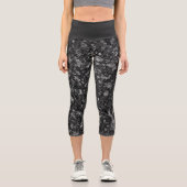 Leggings Capri Faux Sequin Black Pattern  (Recto)