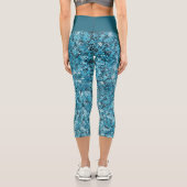 Leggings Capri Faux Sequin Blue Pattern  (Verso)