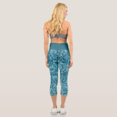 Leggings Capri Faux Sequin Blue Pattern  (Verso)