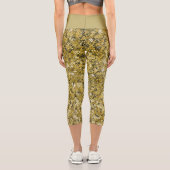 Leggings Capri Faux Sequin Gold Pattern  (Verso)