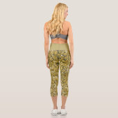 Leggings Capri Faux Sequin Gold Pattern  (Verso)