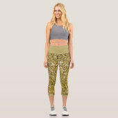 Leggings Capri Faux Sequin Gold Pattern  (Recto)
