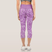 Leggings Capri Faux Sequin Pink Pattern  (Verso)