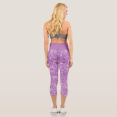 Leggings Capri Faux Sequin Pink Pattern  (Verso)
