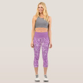 Leggings Capri Faux Sequin Pink Pattern  (Recto)