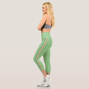 Leggings Capri Femme mignonne à taille haute athlétique rayée