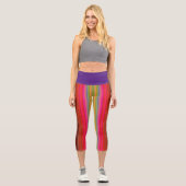 Leggings Capri Femmes actives MultiColor haut taille (Recto)