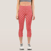 Leggings Capri Festif Fun Peppermint Red Sucre de canne Stripes (Recto)