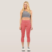 Leggings Capri Festif Fun Peppermint Red Sucre de canne Stripes (Recto)