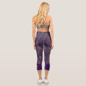 Leggings Capri Festif Mardi Gras Streamers Amusant Pickleball Per (Verso)