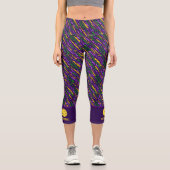 Leggings Capri Festif Mardi Gras Streamers Amusant Pickleball Per (Recto)