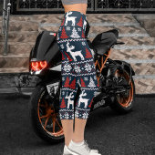 Leggings Capri Festive Fun Christmas Tree Winter Reindeer Pattern