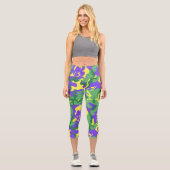 Leggings Capri Fête de camouflage Mardi Gras (Recto)