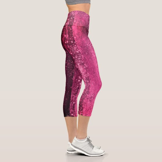 Leggings Capri Fête de disco de Girly Glam Pink (Droite)