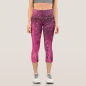 Leggings Capri Fête de disco de Girly Glam Pink (Recto)