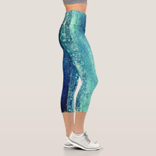 Leggings Capri Fête de la discothèque Sparkly Glam Mermaid
