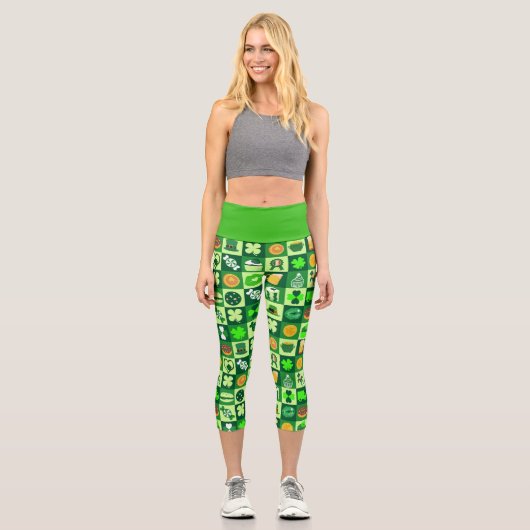 Leggings Capri fête de Saint Patrick Motif (Recto)