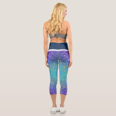 Leggings Capri Feu d'artifice Capris sur Arrière - plan Vert Bleu (Verso)