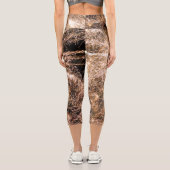 Leggings Capri Feu d'artifice en or brillant Abstrait (Verso)