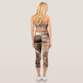 Leggings Capri Feu d'artifice en or brillant Abstrait (Verso)