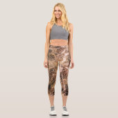 Leggings Capri Feu d'artifice en or brillant Abstrait (Recto)