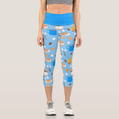 Leggings Capri feu de camp marshmallow chocolat smorate bleu (Recto)